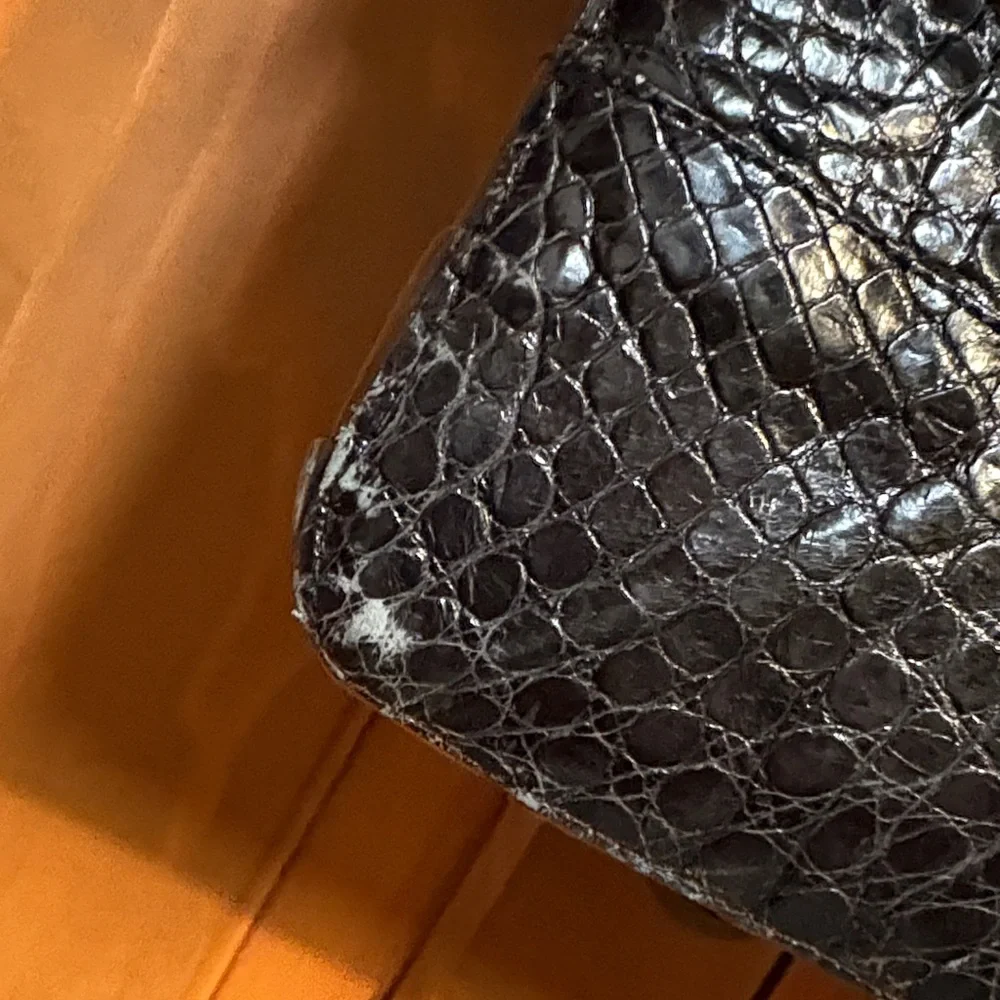 Nancy Gonzalez Glossy Black Crocodile Satchel - Picture 6 of 11